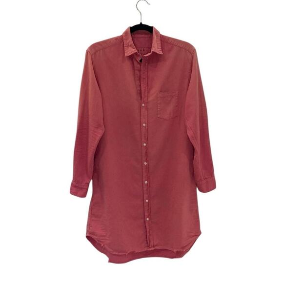 Frank & Eileen Mary Classic Shirtdress Sunset Pink Cotton Size Small Mini - Picture 2 of 13